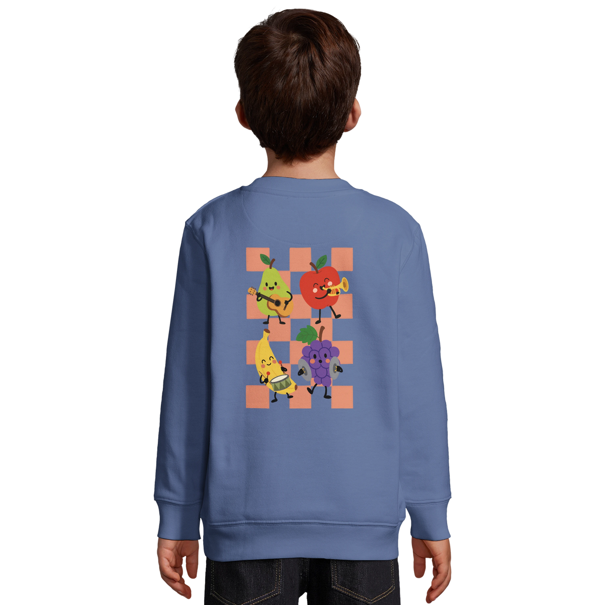 Rockin’ & Rollin’ Fruit Band – Kids Crewneck Sweatshirt