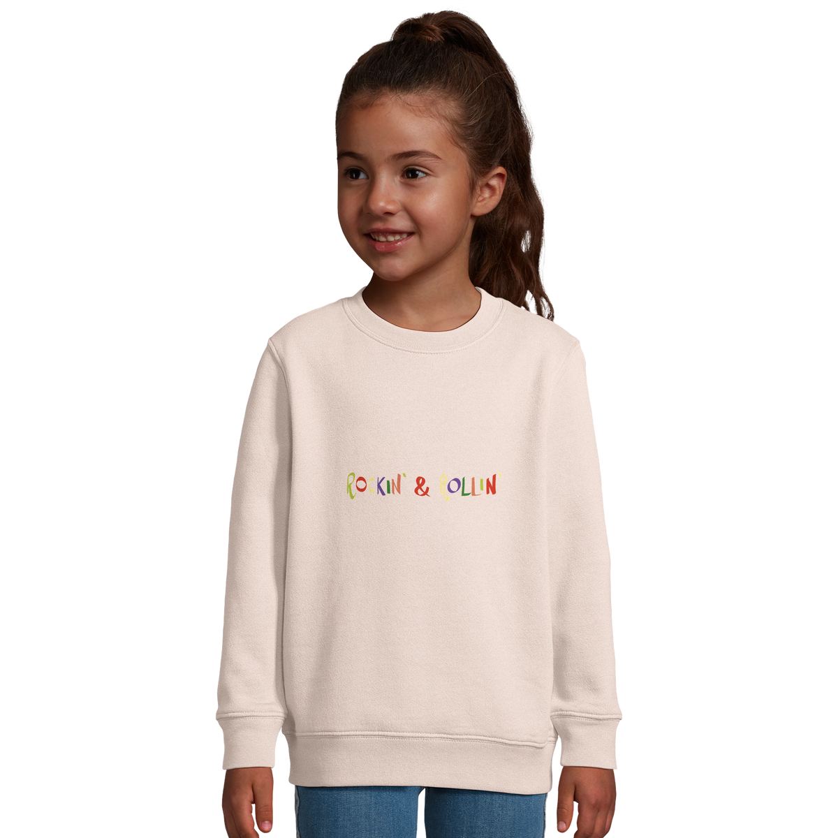 Rockin’ & Rollin’ Fruit Band – Kids Crewneck Sweatshirt