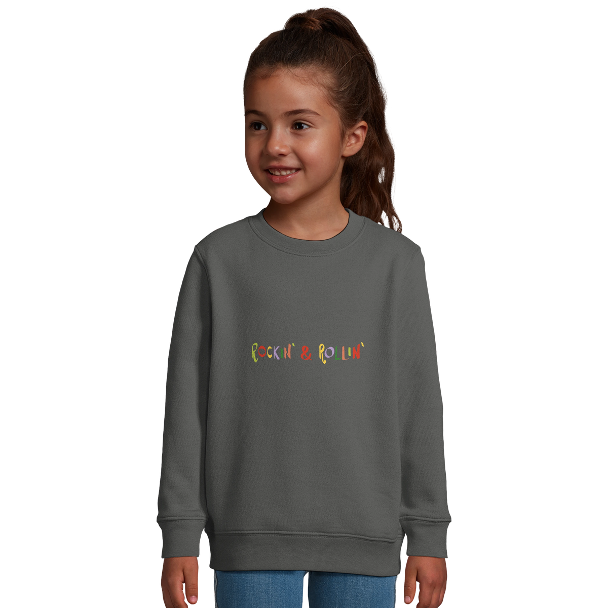 Rockin’ & Rollin’ Fruit Band – Kids Crewneck Sweatshirt