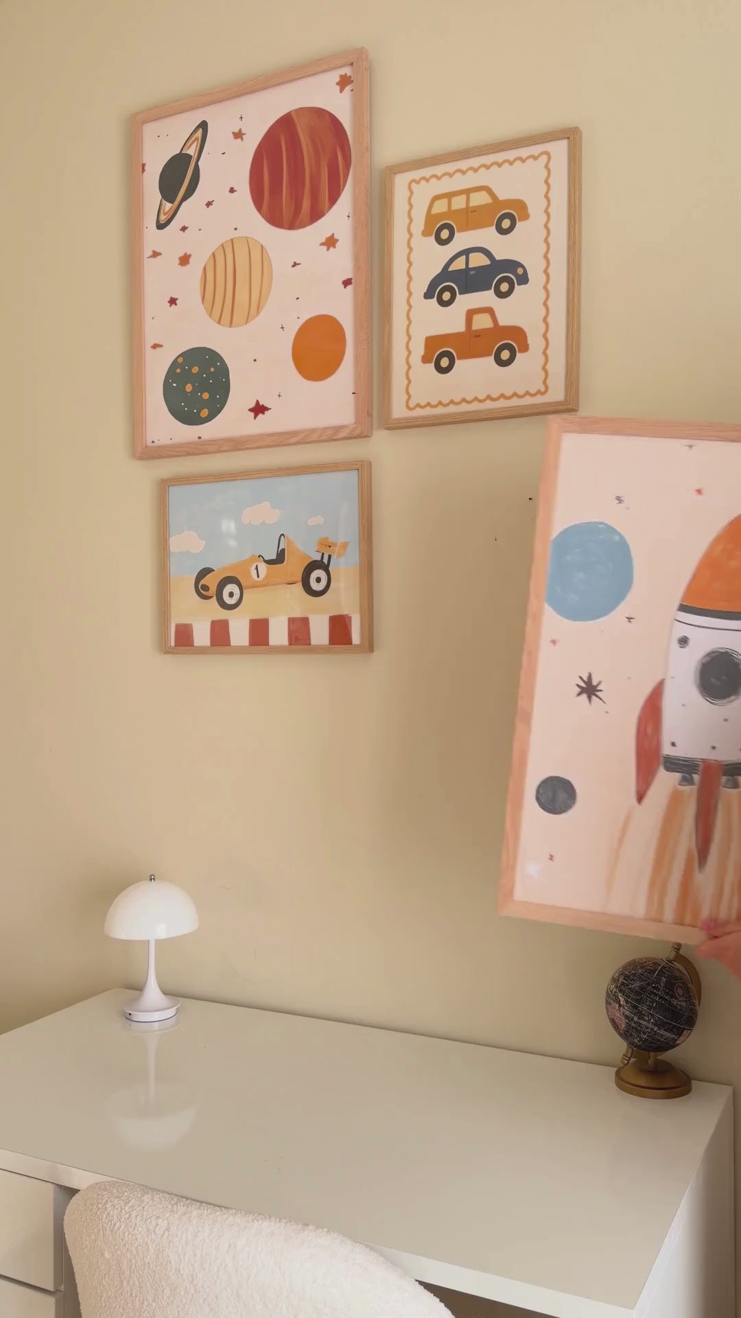 Playroom & Cars – Wanddecoratie voor babykamer en kinderkamer, set van 2