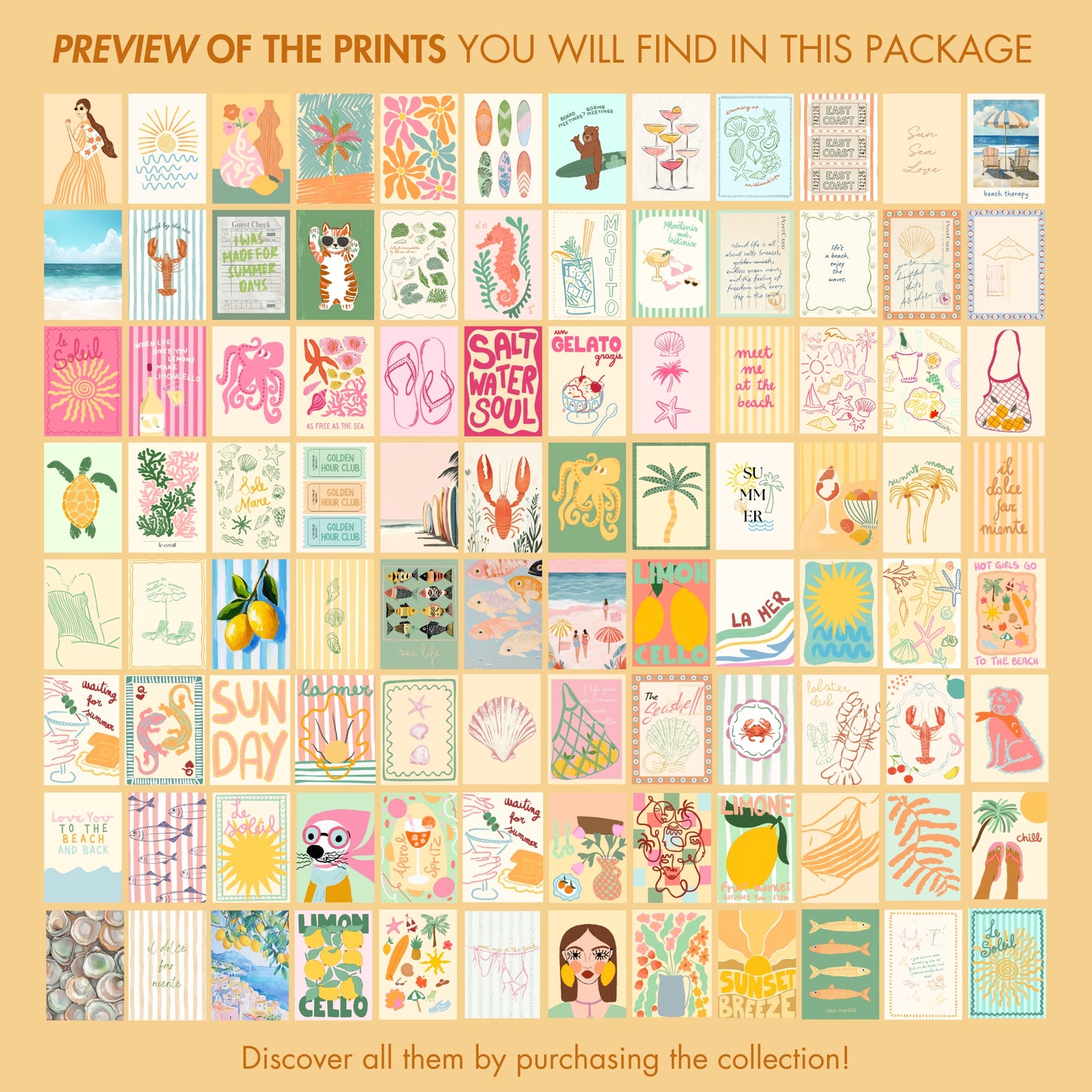 Handmade Pastel Coastal Decor, over 130 prints