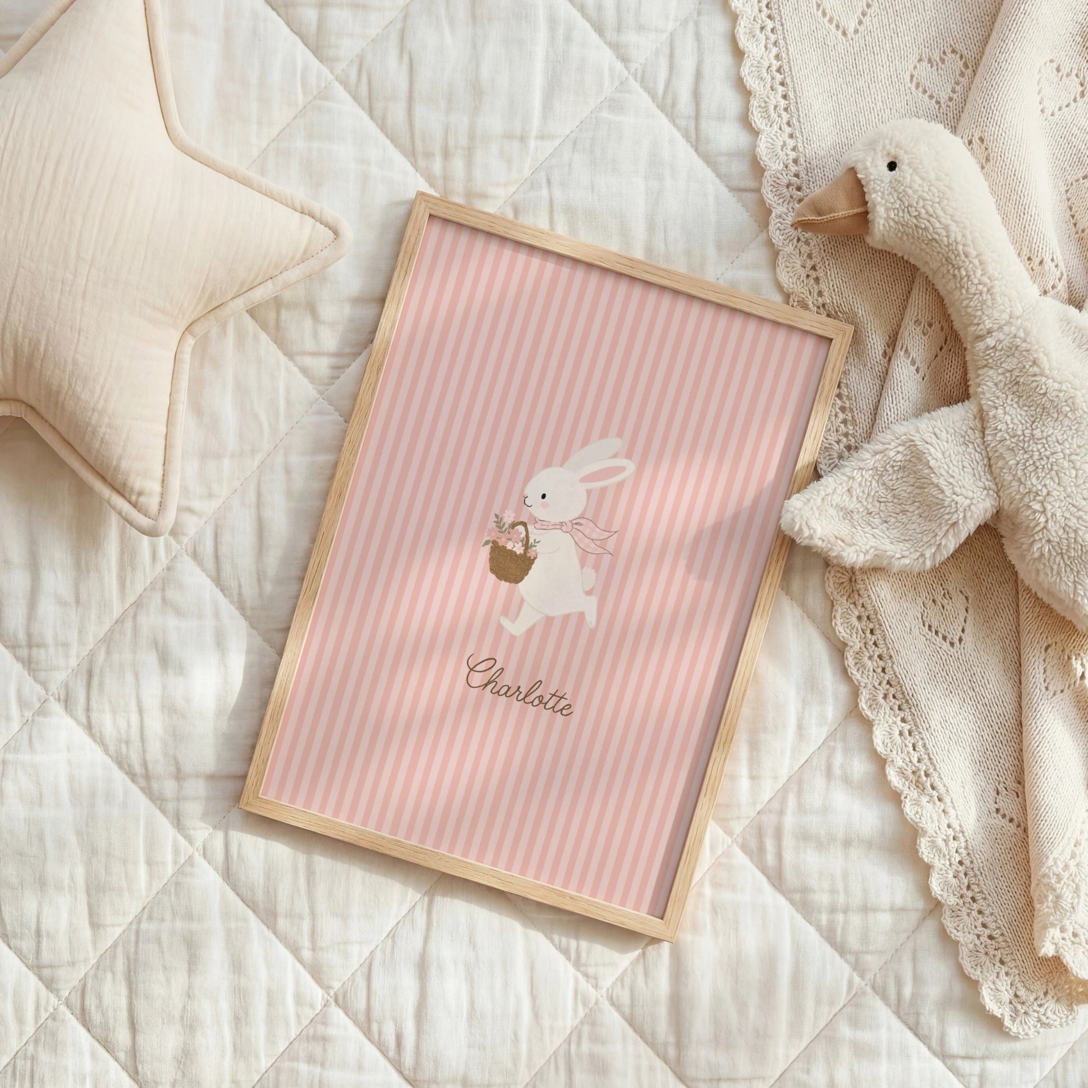 Personalized Nursery Name with Bunny – Personalized wall art