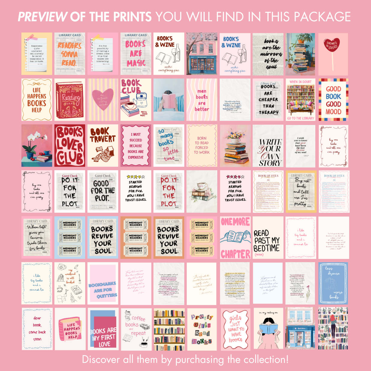 Handmade Bookish Decor, over 100 Prints